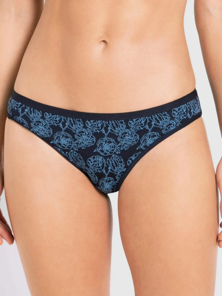 Navy Blazer Printed JOCKEY Women's Mid Waist Bikini.