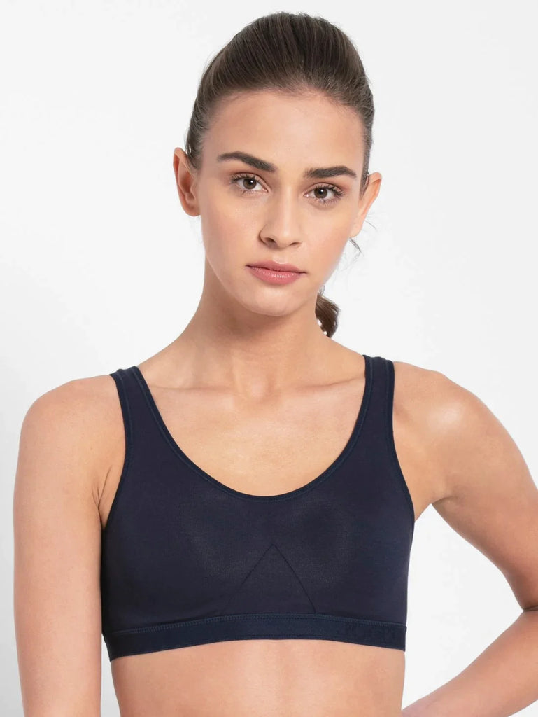 Navy Blazer JOCKEY Women's Wirefree Non Padded Slip-On Active Bra.