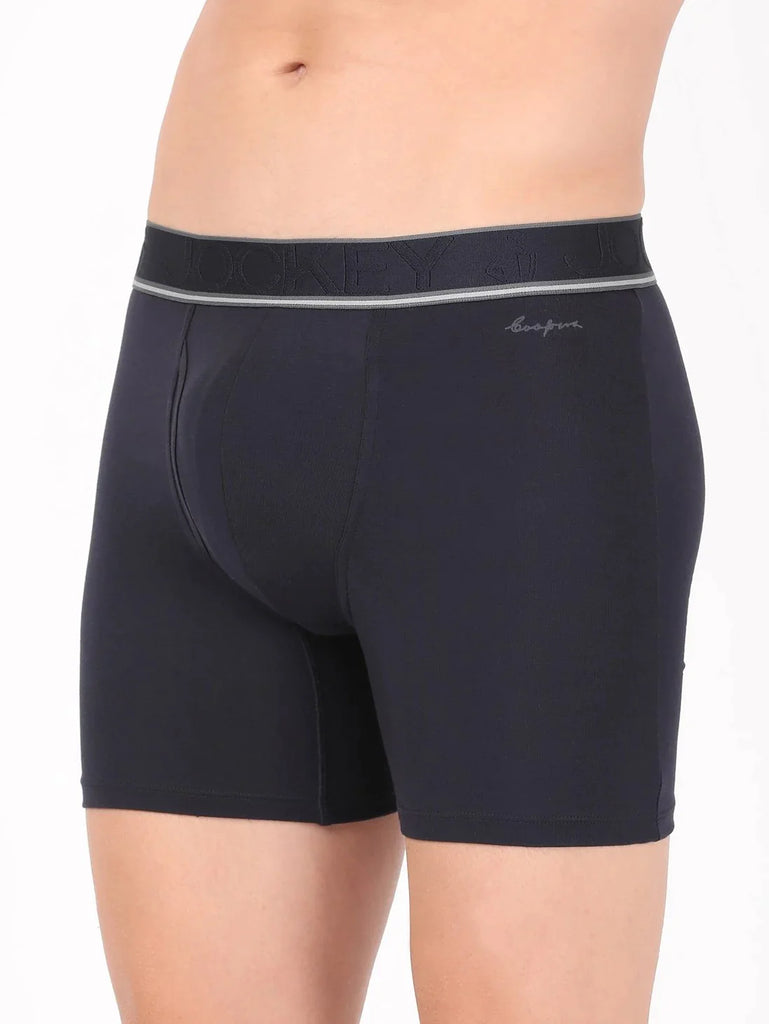 Navy Jockey Solid Boxer Brief For Men