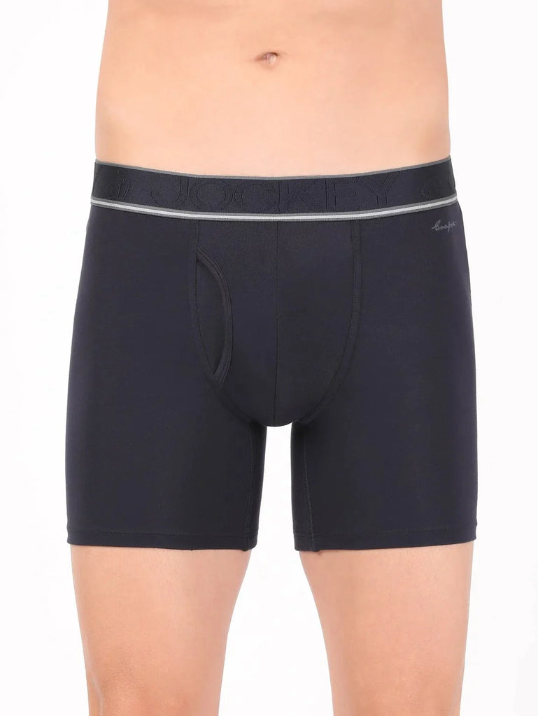 Navy Jockey Solid Boxer Brief For Men