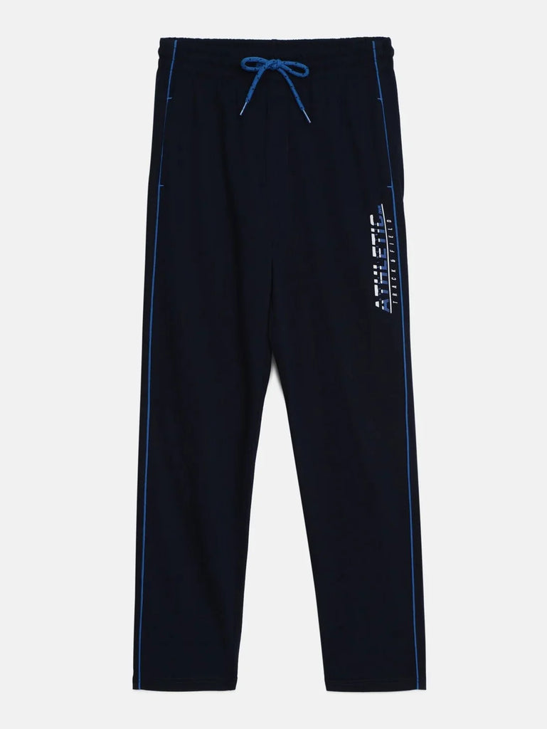 Navy Jockey Boy's Super Combed Cotton Rich Graphic Printed Trackpants