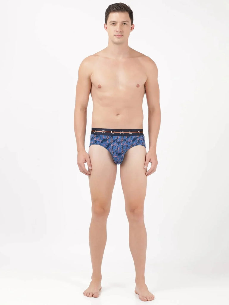 Navy 3 Jockey Printed Brief Underwear