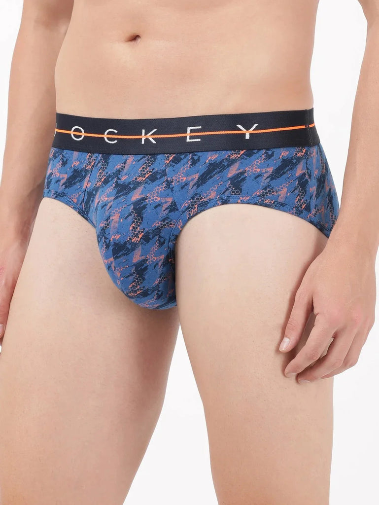 Navy 3 Jockey Printed Brief Underwear