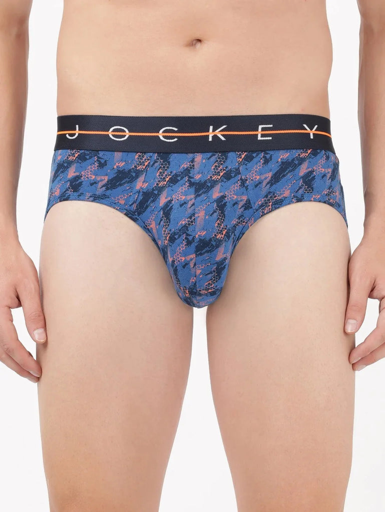 Navy 3 Jockey Printed Brief Underwear