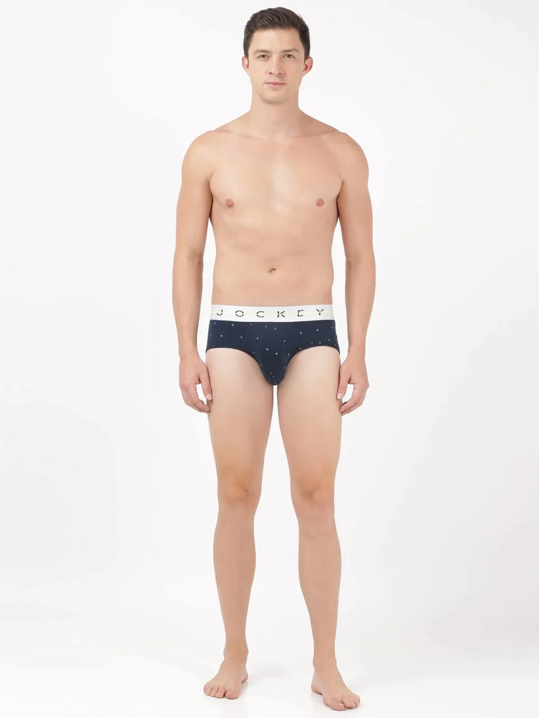 Navy Jockey Printed Brief Underwear