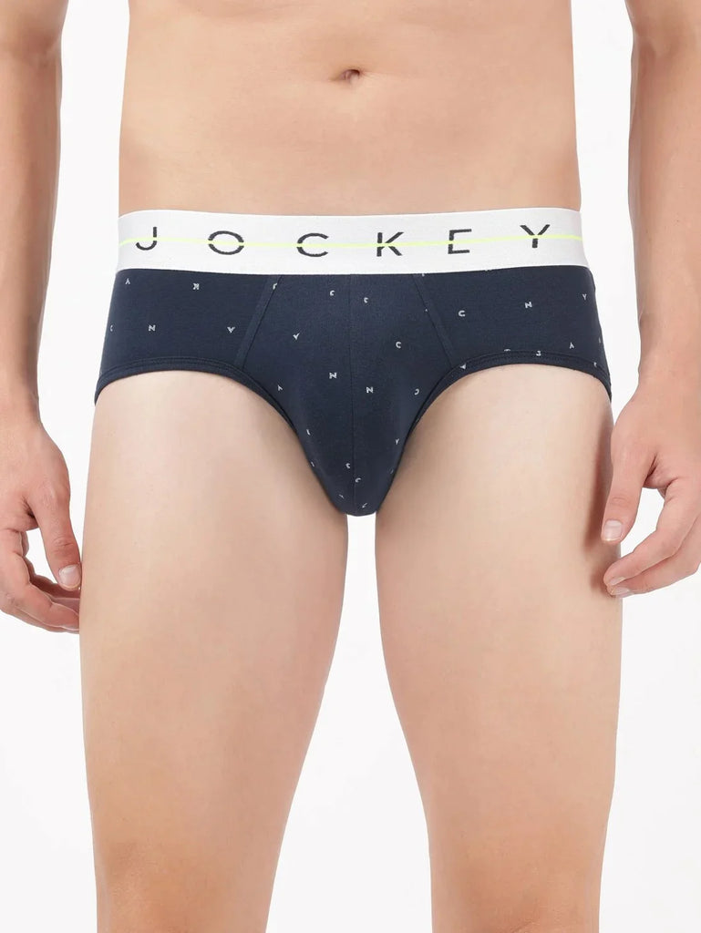 Navy Jockey Printed Brief Underwear