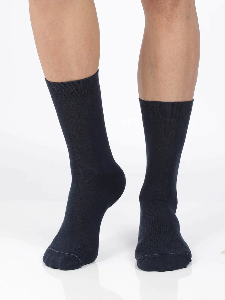 Navy Jockey Men's Modal Cotton Stretch Crew Length Socks with Stay Fresh Treatment