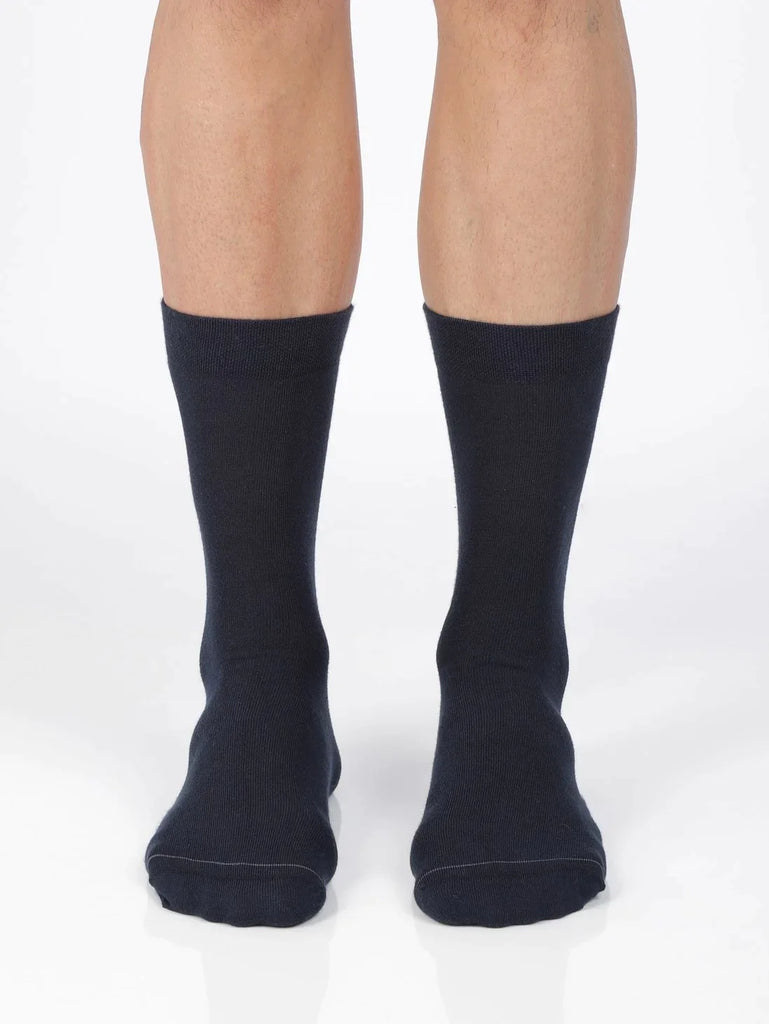 Navy Jockey Men's Modal Cotton Stretch Crew Length Socks with Stay Fresh Treatment