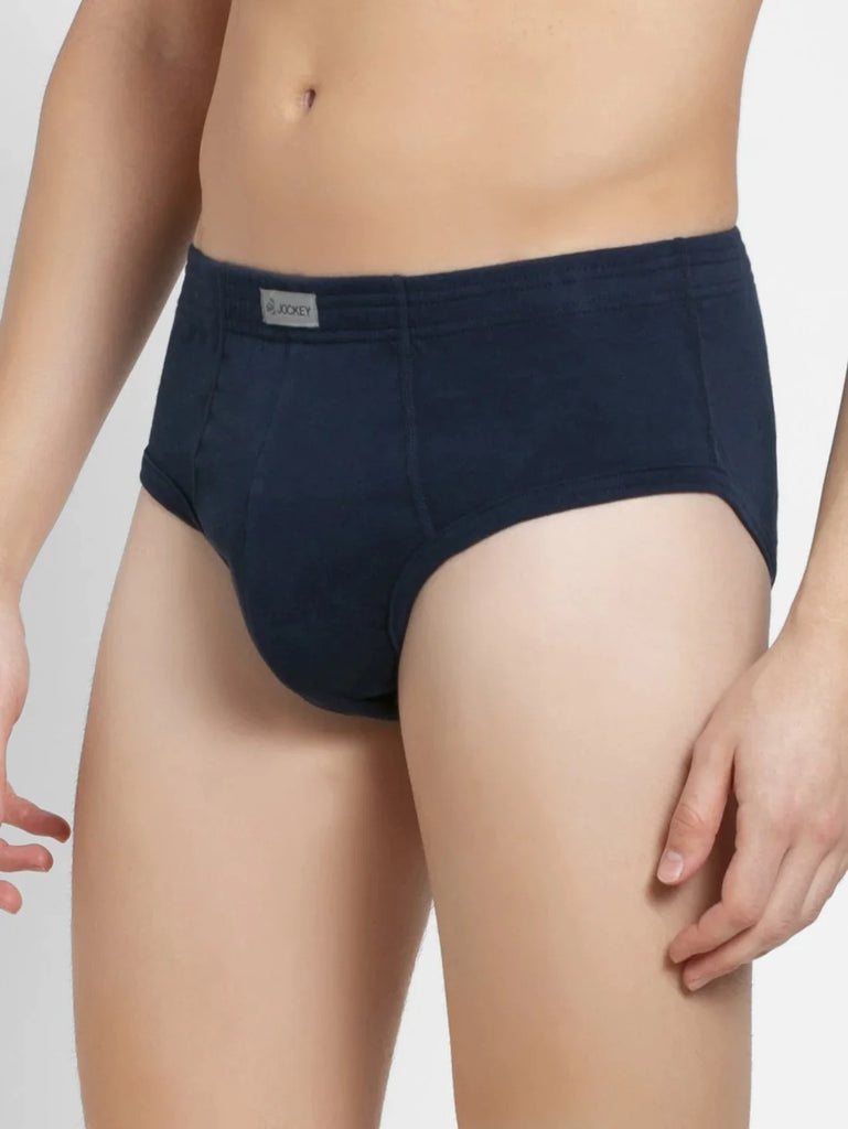 Navy Jockey Solid Brief Underwear Men