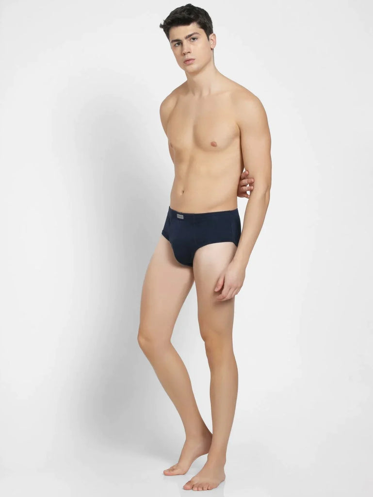 Navy Jockey Solid Brief Underwear Men