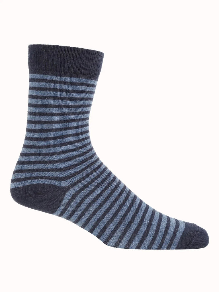 Navy Jockey Men's Compact Cotton Stretch Crew Length Socks With Stay Fresh Treatment