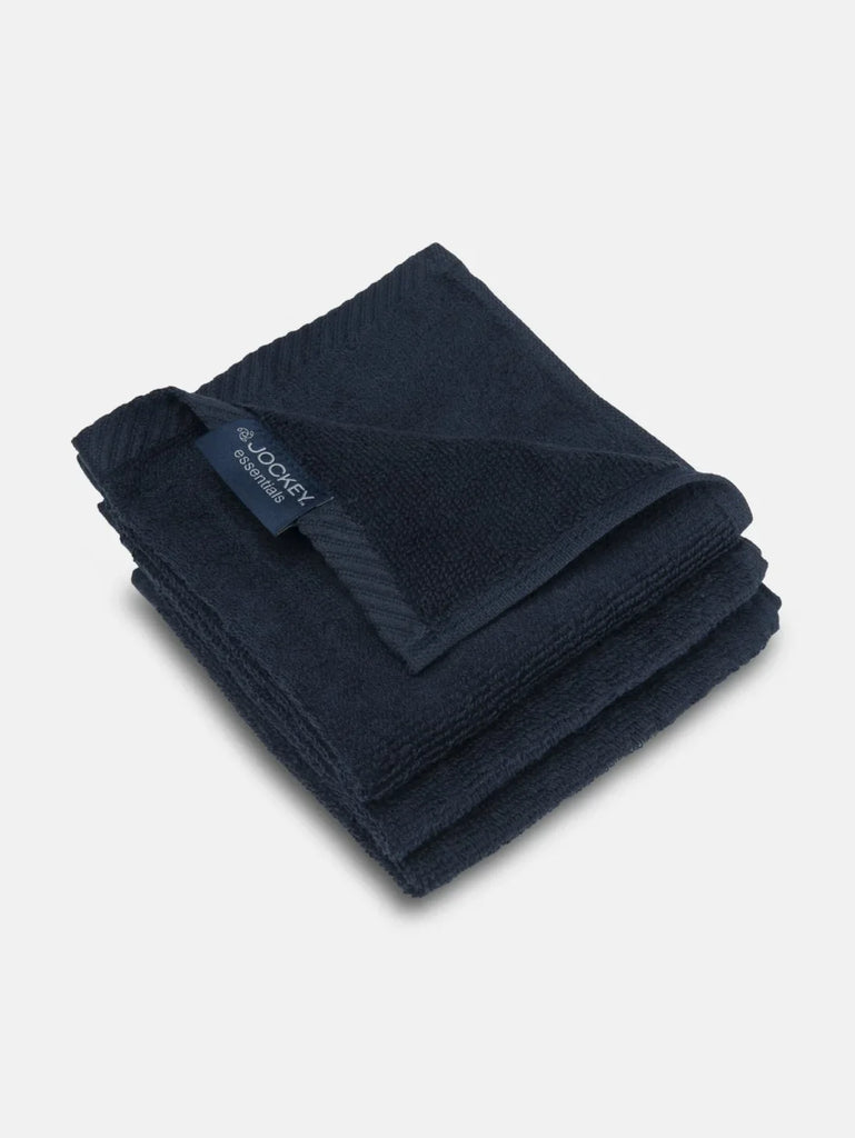 Navy Jockey Cotton Terry Ultrasoft and Durable Solid Face Towel (pack of 3)