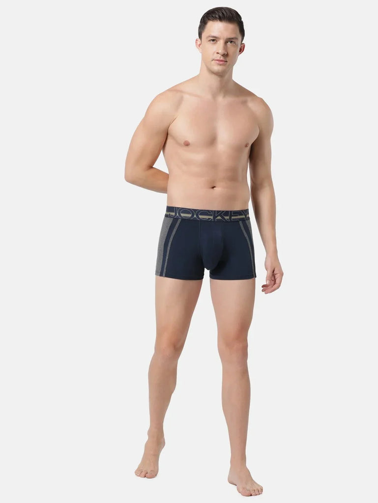 Navy Jockey Elastane Stretch Solid Trunk Underwear For Men