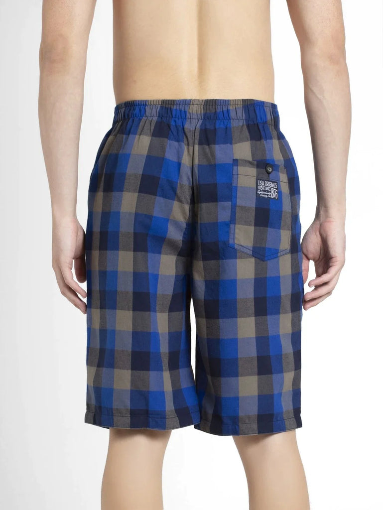 Navy & Grey JOCKEY Men's Regular Fit Printed Bermuda