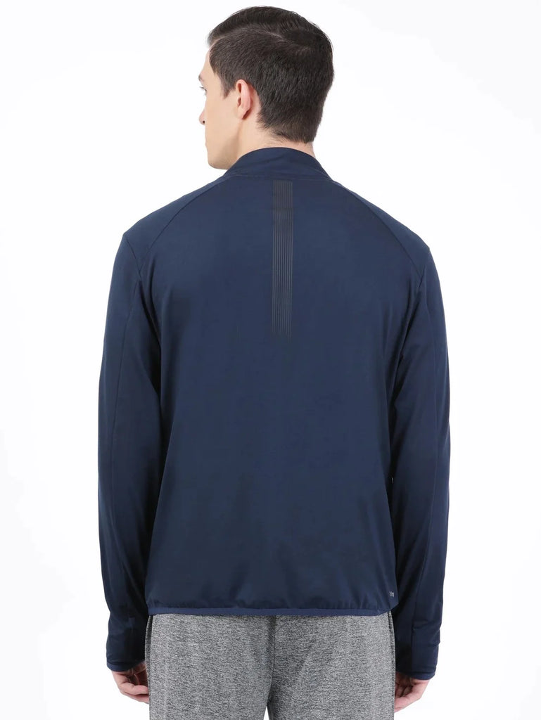 Navy JOCKEY Men's Soft Touch Microfiber Elastane Stretch Thumbhole Jacket