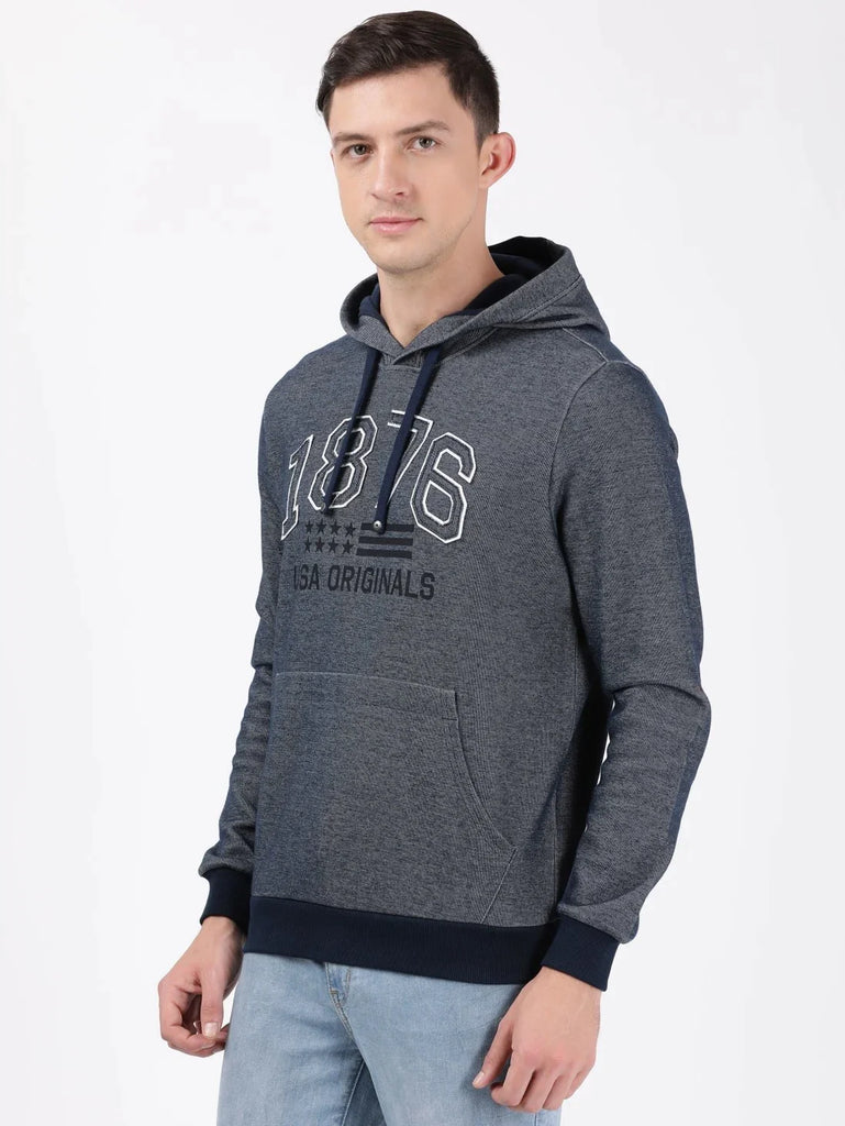 Navy JOCKEY Men's Super Combed Cotton Rich Printed Hoodie Sweatshirt