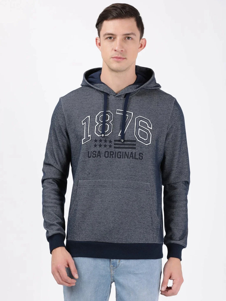 Navy JOCKEY Men's Super Combed Cotton Rich Printed Hoodie Sweatshirt