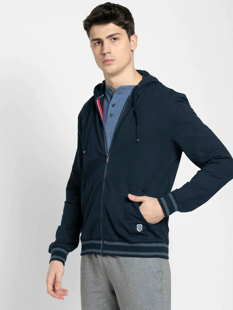 Navy JOCKEY Men's Super Combed Cotton French Terry Hoodie