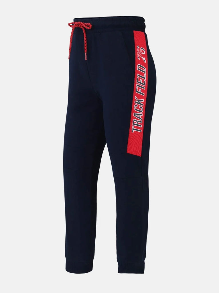 Navy Jockey Boy's Super Combed Cotton Rich Graphic Printed Joggers 