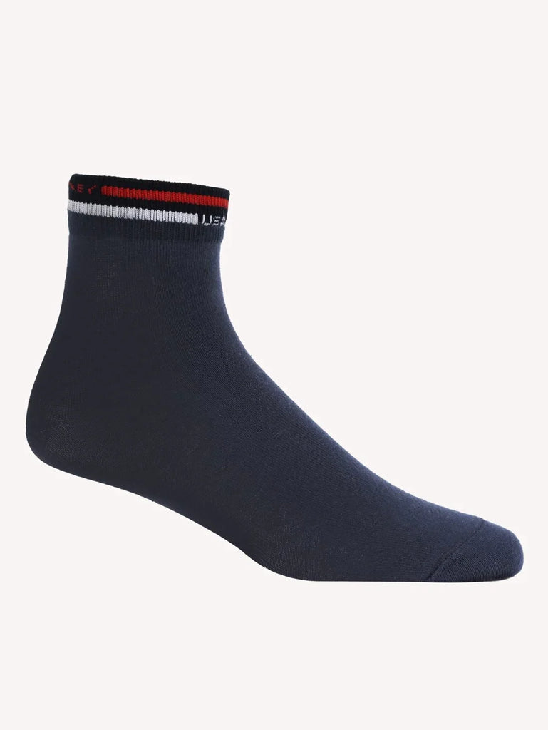 Navy Jockey Men's Compact Cotton Stretch Ankle Length Socks with Stay Fresh Treatment