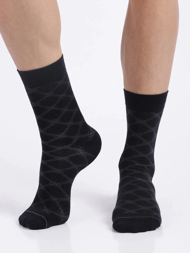 Navy Jockey Men's Modal Cotton Stretch Crew Length Socks with Stay Fresh Treatment