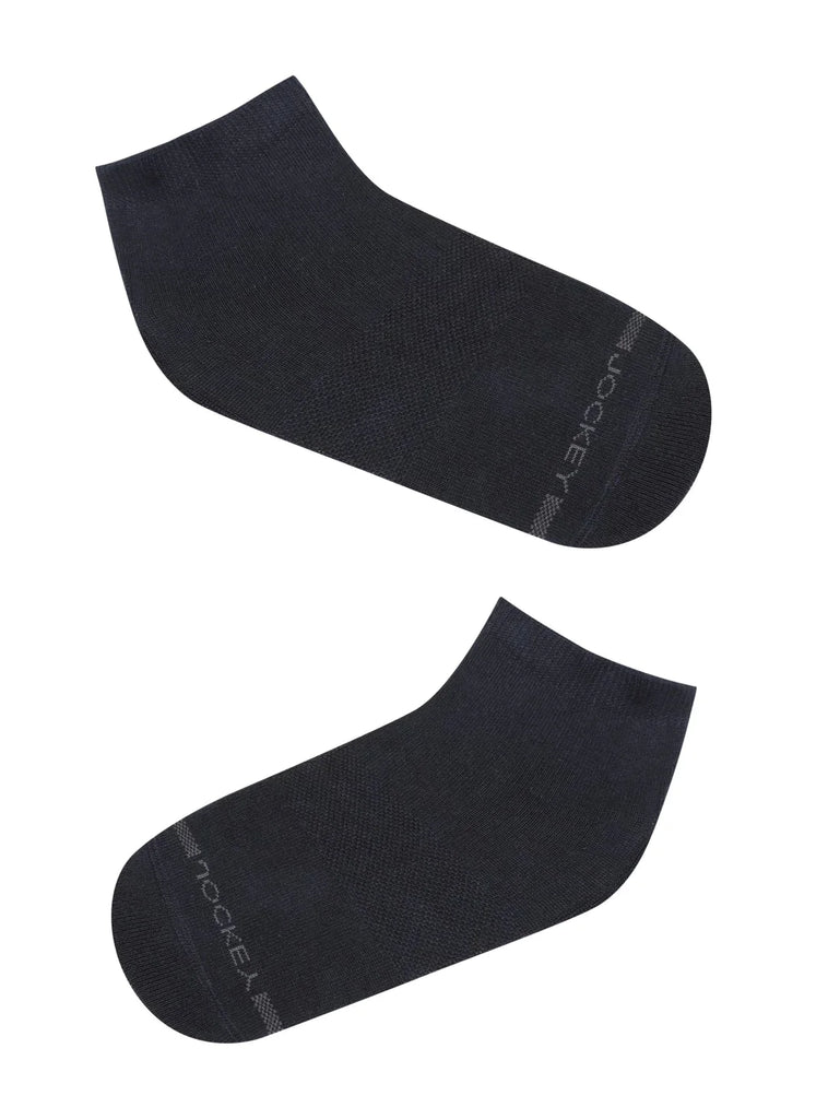 Navy Jockey Men's Compact Cotton Stretch Low Show Socks with Stay Fresh Treatment 