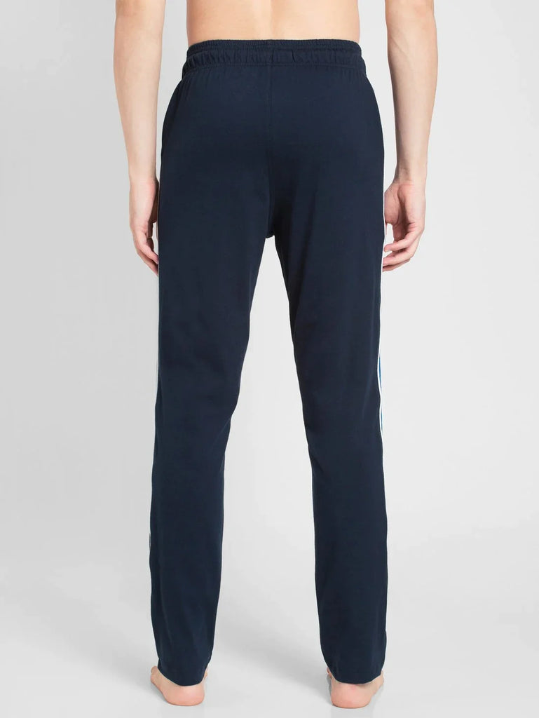 Navy & Neon Blue Slim Fit JOCKEY Men's Trackpants