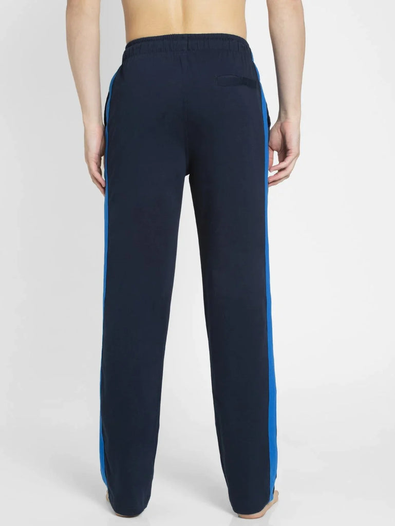 Navy & Neon Blue Straight Fit JOCKEY Men's Trackpants.