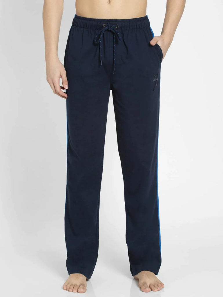 Navy & Neon Blue Straight Fit JOCKEY Men's Trackpants.