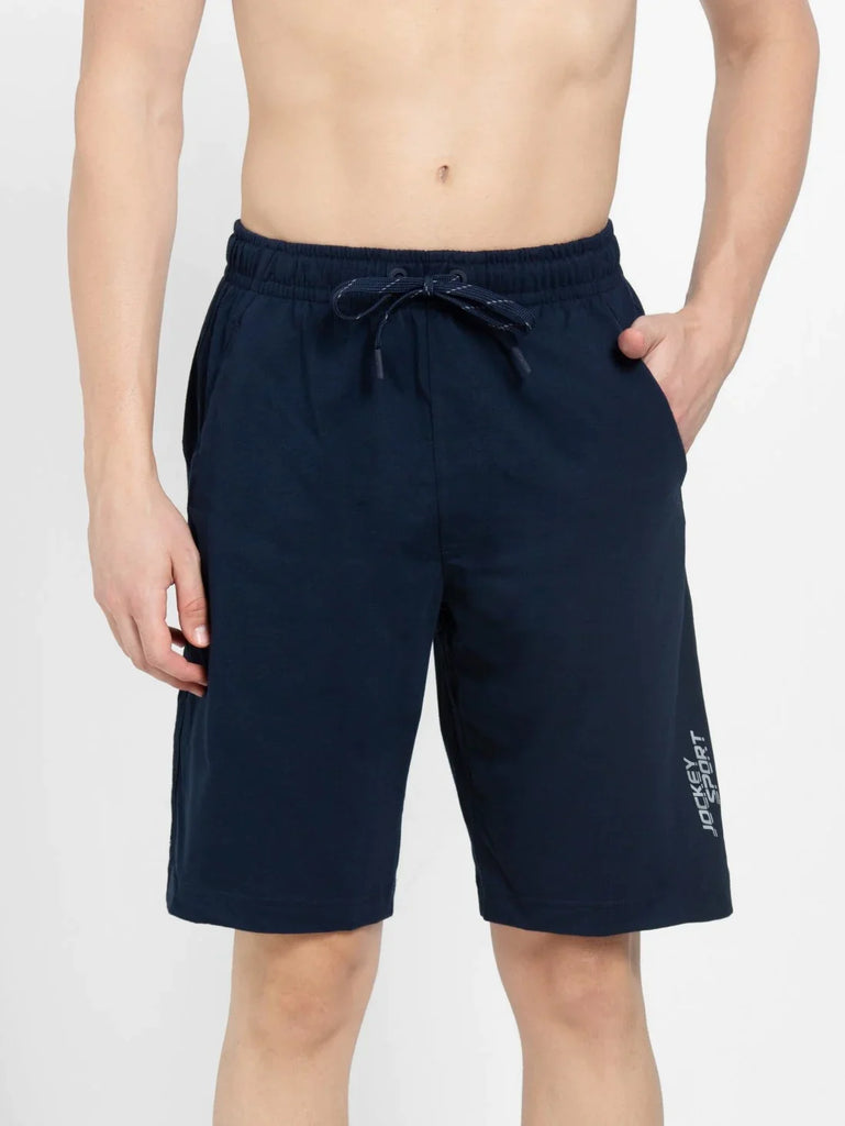 Navy JOCKEY Men's Super Combed Cotton Regular Fit Solid Shorts