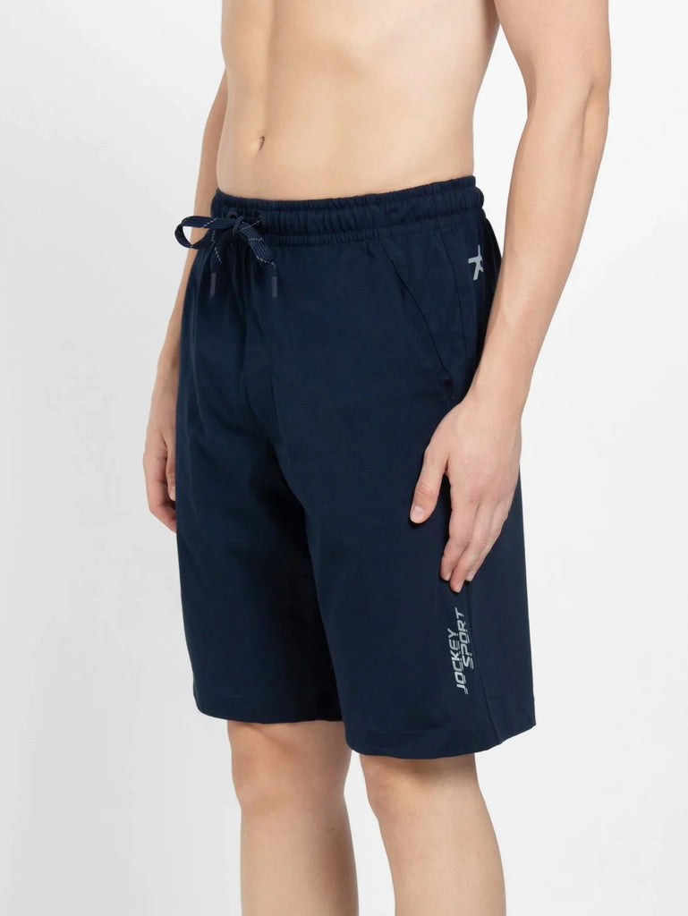 Navy JOCKEY Men's Super Combed Cotton Regular Fit Solid Shorts