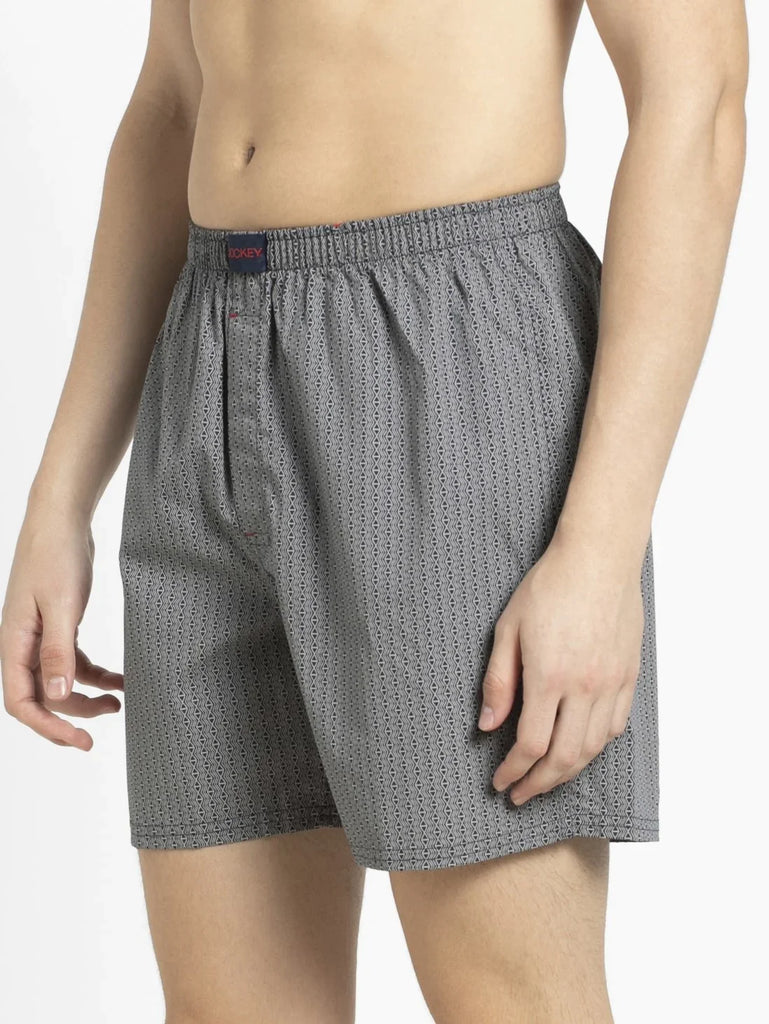 Navy JOCKEY Men's Printed Boxer Shorts