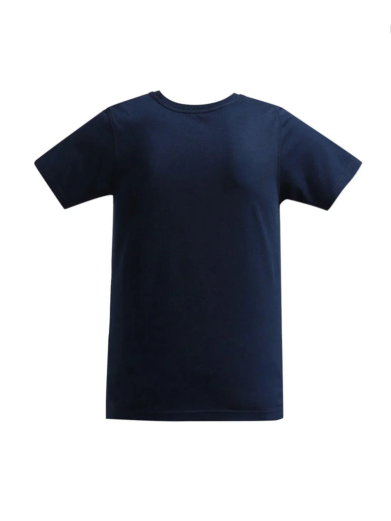 Navy JOCKEY Boy's Graphic Printed Half Sleeve T-Shirt