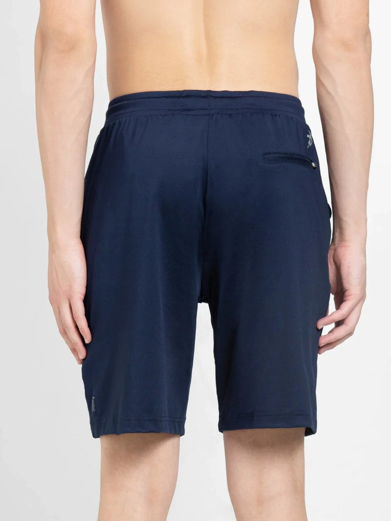 Navy JOCKEY Men's Polyester Straight Fit Solid Shorts 