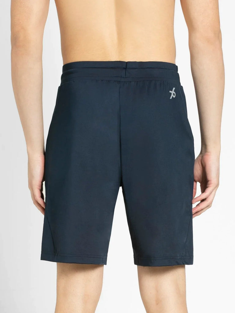 Navy JOCKEY Men's Microfiber Straight Fit Solid Shorts