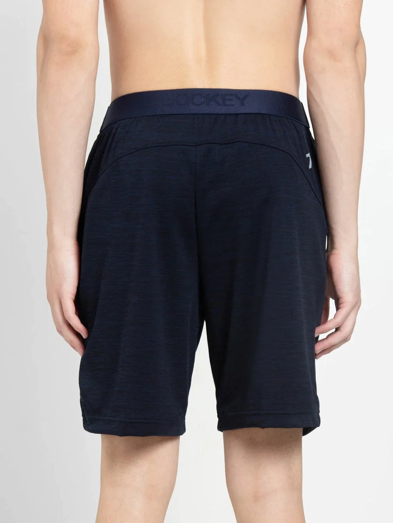 Navy JOCKEY Men's Microfiber Straight Fit Solid Shorts