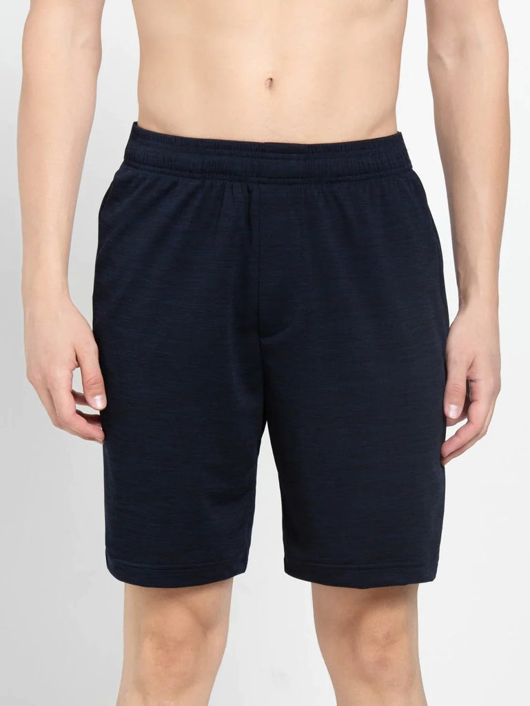 Navy JOCKEY Men's Microfiber Straight Fit Solid Shorts