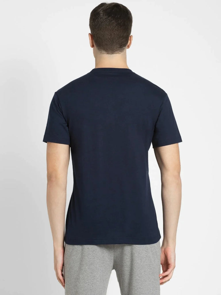 Navy JOCKEY Men's Printed Round Neck Half Sleeve T-Shirt