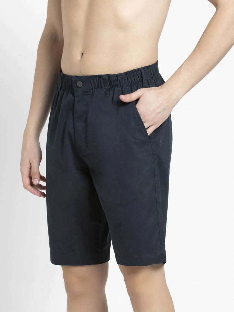 Navy JOCKEY Men's Super Combed Cotton Straight Fit Solid Shorts