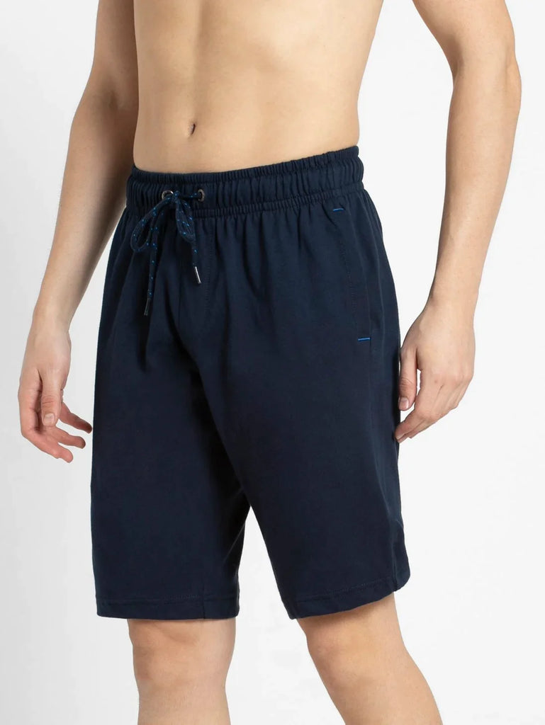 Navy JOCKEY Men's Straight Fit Printed Shorts