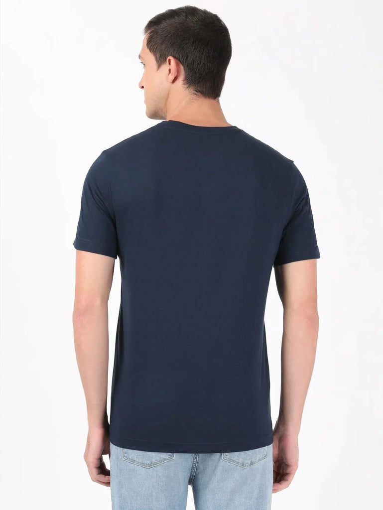 Navy JOCKEY Men's Printed Round Neck Half Sleeve T-Shirt