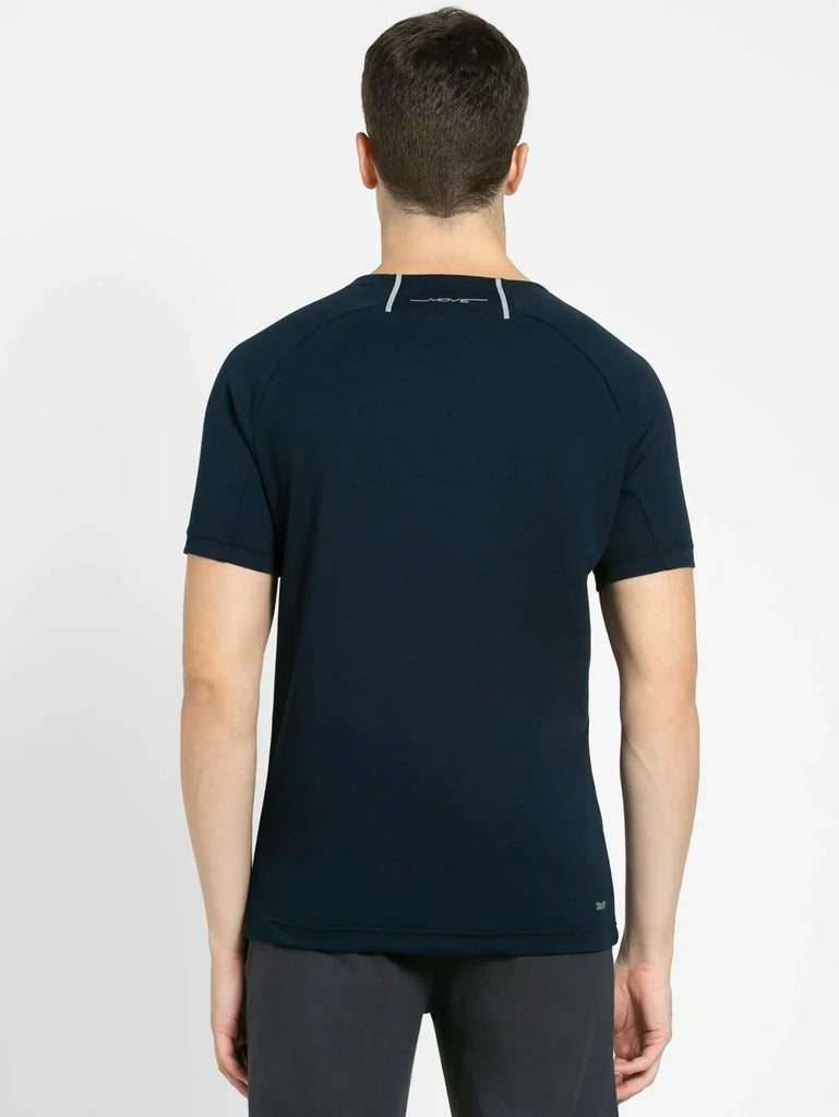 Navy JOCKEY Men's Round Neck Half Sleeve T-Shirt