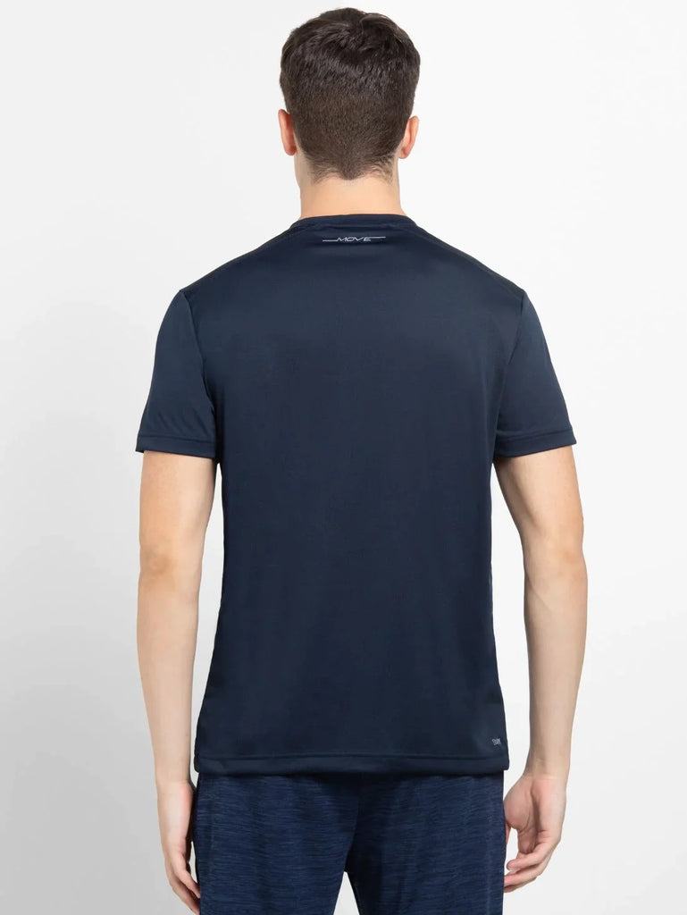 Navy JOCKEY Men's Round Neck Half Sleeve T-Shirt