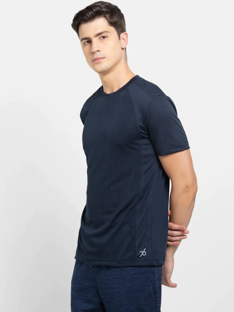 Navy JOCKEY Men's Round Neck Half Sleeve T-Shirt