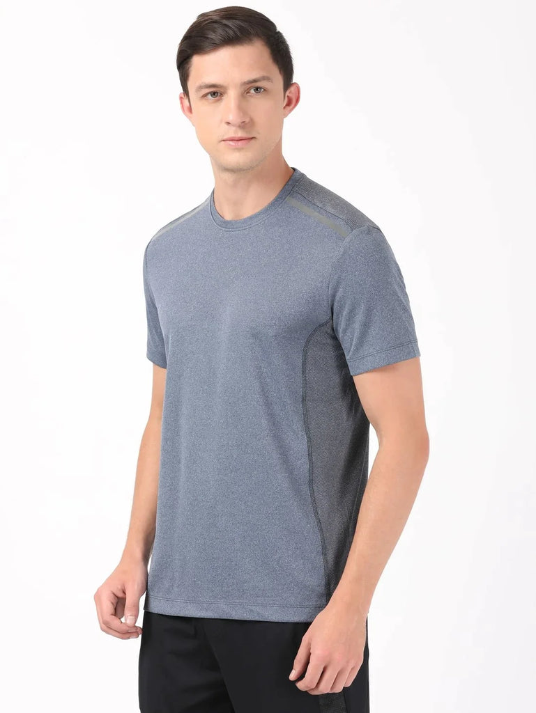 Navy JOCKEY Men's Recycled Microfiber Round Neck Half Sleeve T-Shirt