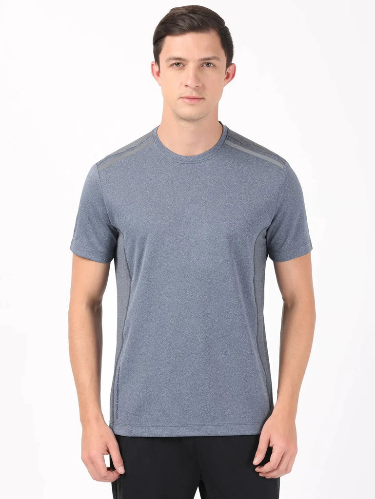 Navy JOCKEY Men's Recycled Microfiber Round Neck Half Sleeve T-Shirt