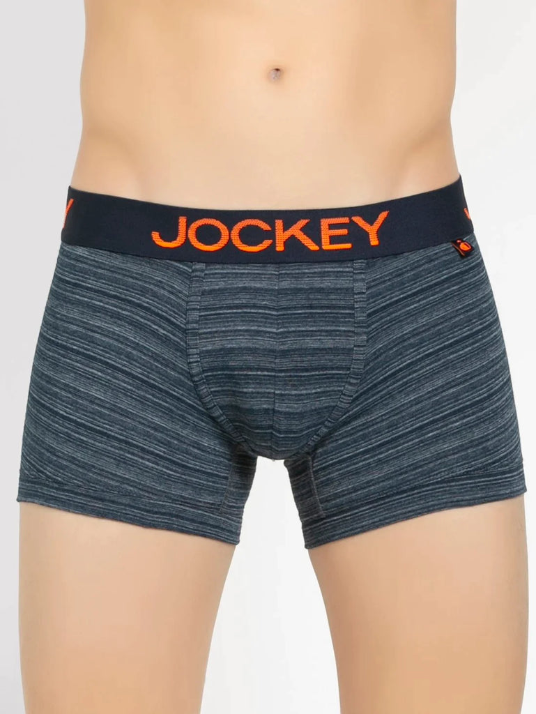 Navy Jockey Elastane Stretch Solid Trunk Underwear For Men
