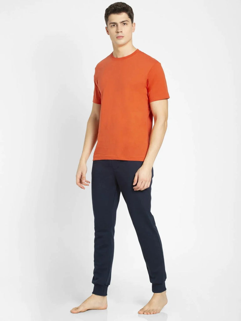 Orange Rust JOCKEY Men's Printed Round Neck Half Sleeve T-Shirt