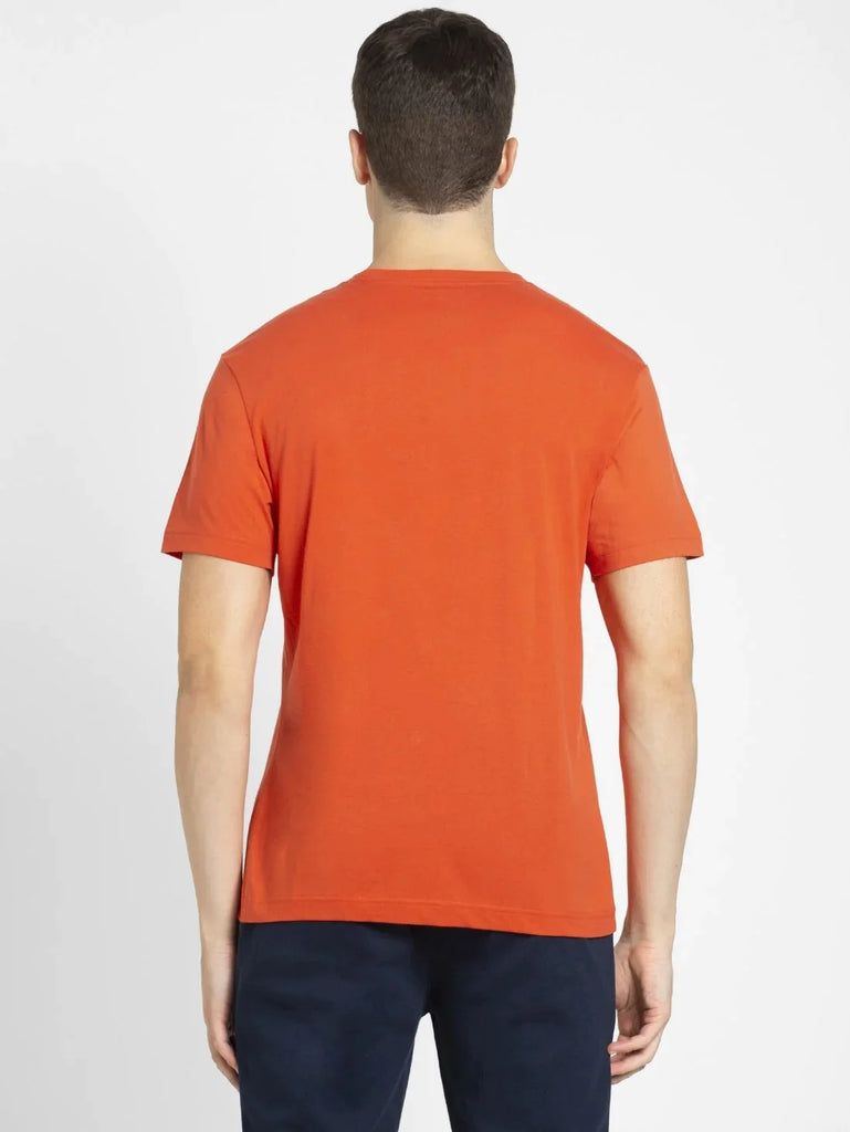 Orange Rust JOCKEY Men's Printed Round Neck Half Sleeve T-Shirt