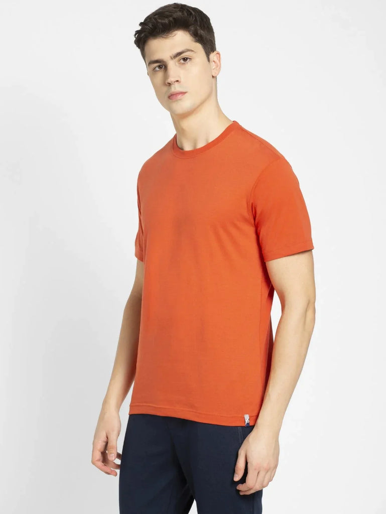 Orange Rust JOCKEY Men's Printed Round Neck Half Sleeve T-Shirt